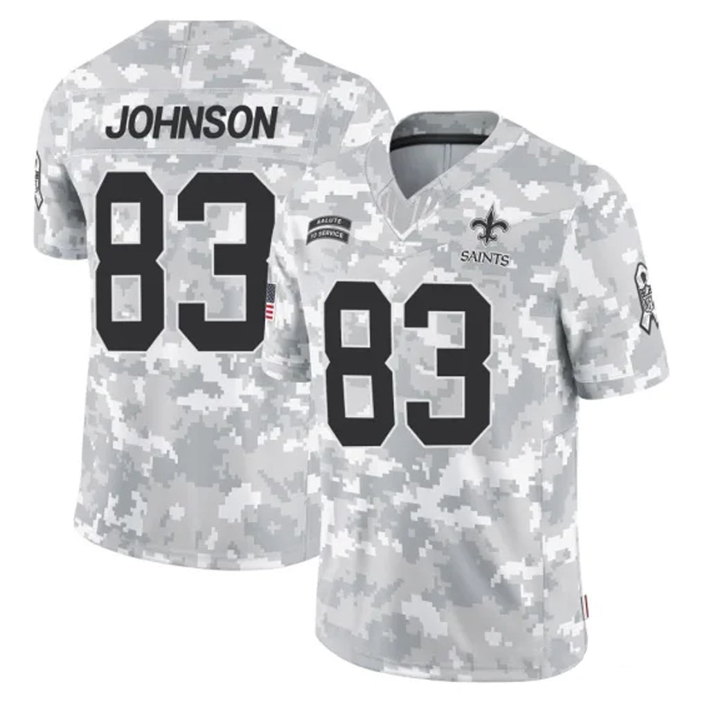 Pkot NO.Saints #83 Juwan Johnson Player Arctic Camo Salute To Service Limited Game Stitched Jerseys
