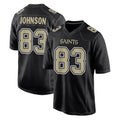 Pkot NO.Saints #83 Juwan Johnson Player Black Carbon Fashion Home Game Stitched Jerseys