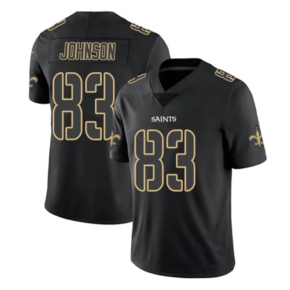 Pkot NO.Saints #83 Juwan Johnson Player Black Impact Limited Home Game Stitched Jerseys