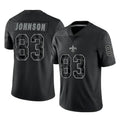 Pkot NO.Saints #83 Juwan Johnson Player Black Limited Reflective Home Game Stitched Jerseys