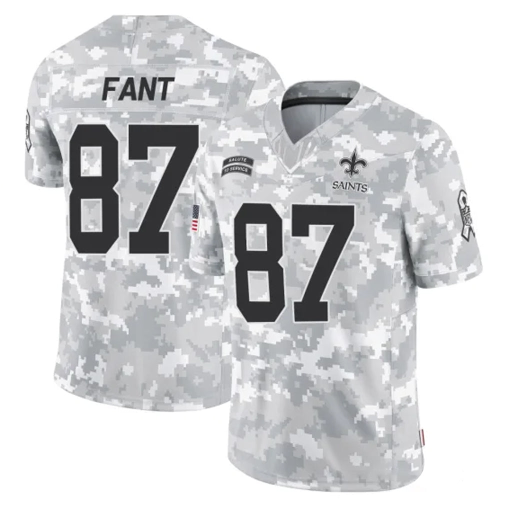 Pkot NO.Saints #87 Noah Fant Player Arctic Camo Salute To Service Limited Game Stitched Jerseys