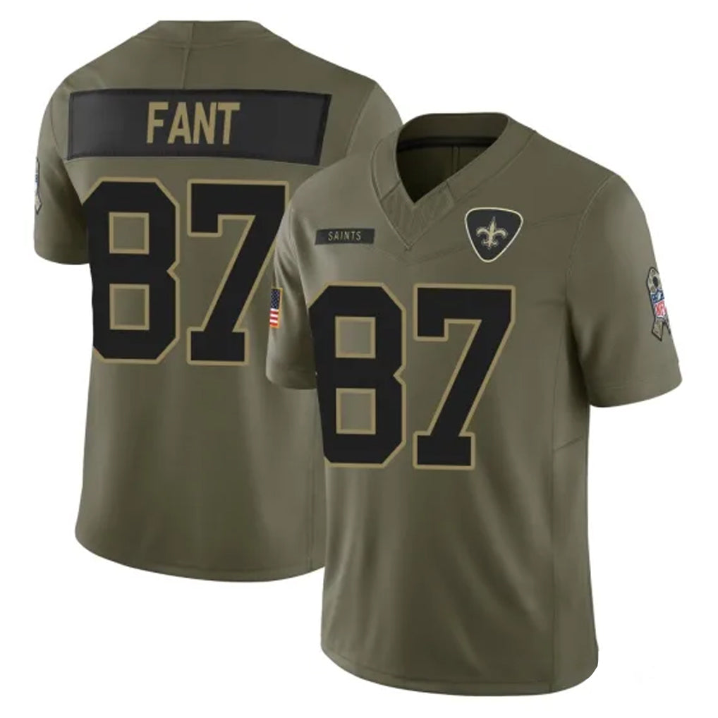 Pkot NO.Saints #87 Noah Fant Player Olive 2025 Salute To Service Limited Stitched Jerseys