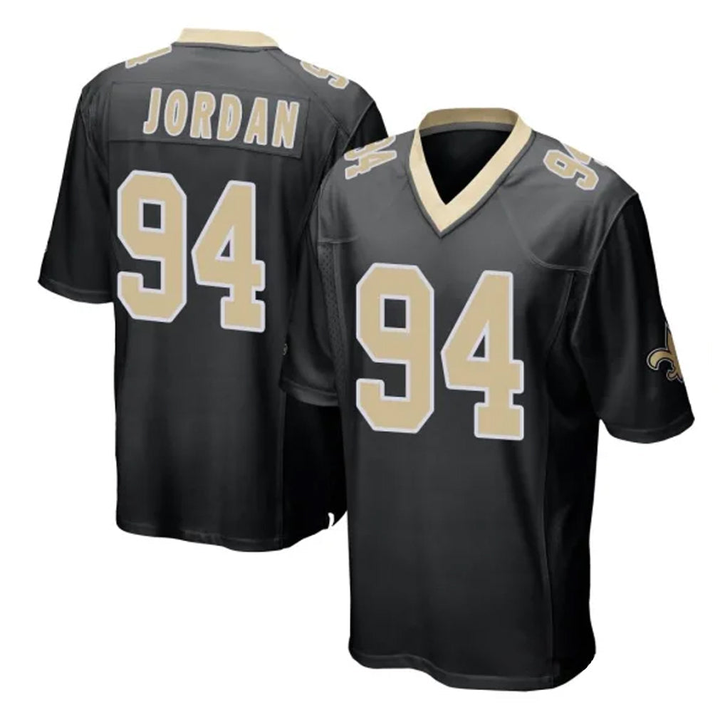 Pkot NO.Saints #94 Cameron Jordan Player Black Home Game Stitched Jerseys