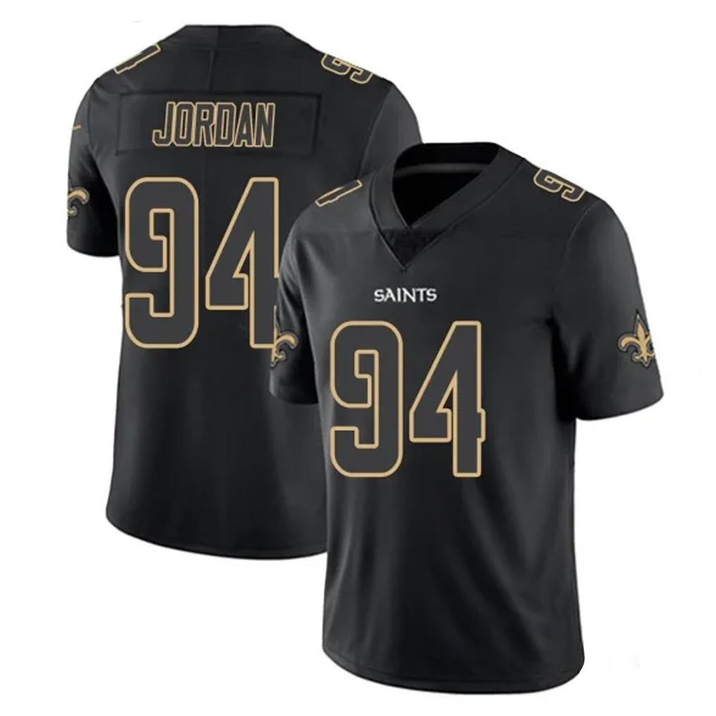 Pkot NO.Saints #94 Cameron Jordan Player Black Impact Limited Home Game Stitched Jerseys