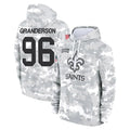 Pkot NO.Saints #96 Carl Granderson Player Arctic Camo Salute to Service Pullover Hoodies Limited Game Stitched Jerseys