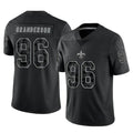 Pkot NO.Saints #96 Carl Granderson Player Black Limited Reflective Home Game Stitched Jerseys