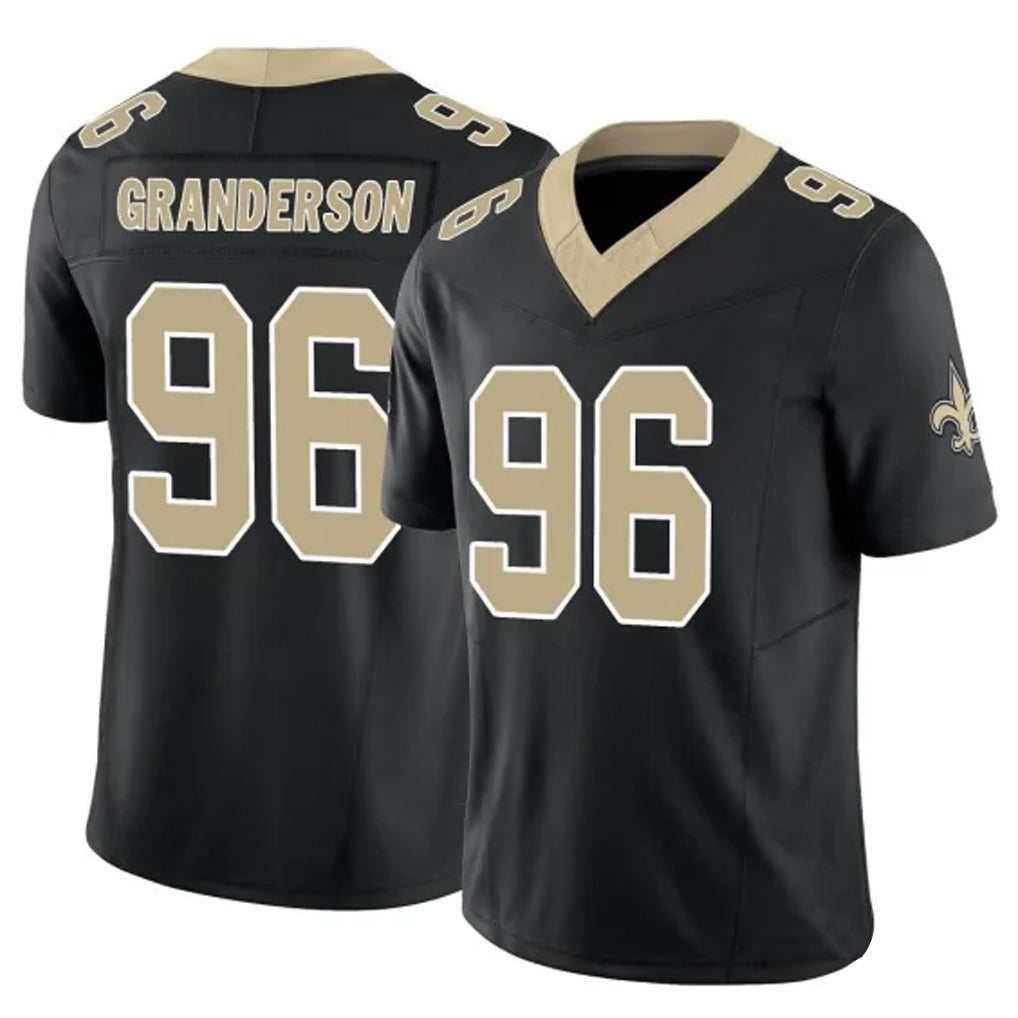 Pkot NO.Saints #96 Carl Granderson Player Black Limited Vapor F.U.S.E. Home Game Stitched Jerseys