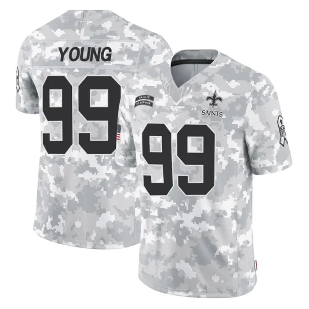 Pkot NO.Saints #99 Chase Young Player Arctic Camo Salute To Service Limited Game Stitched Jerseys