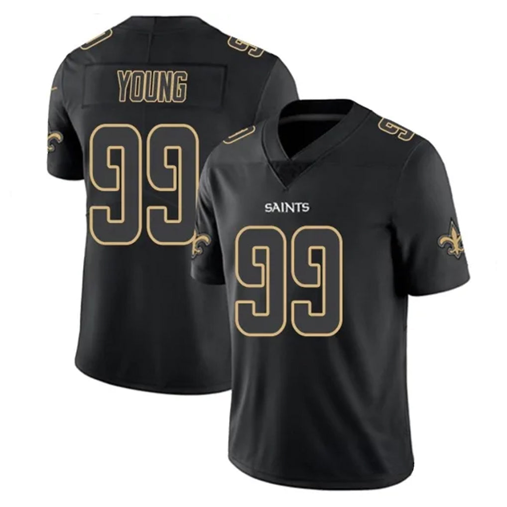 Pkot NO.Saints #99 Chase Young Player Black Impact Limited Home Game Stitched Jerseys