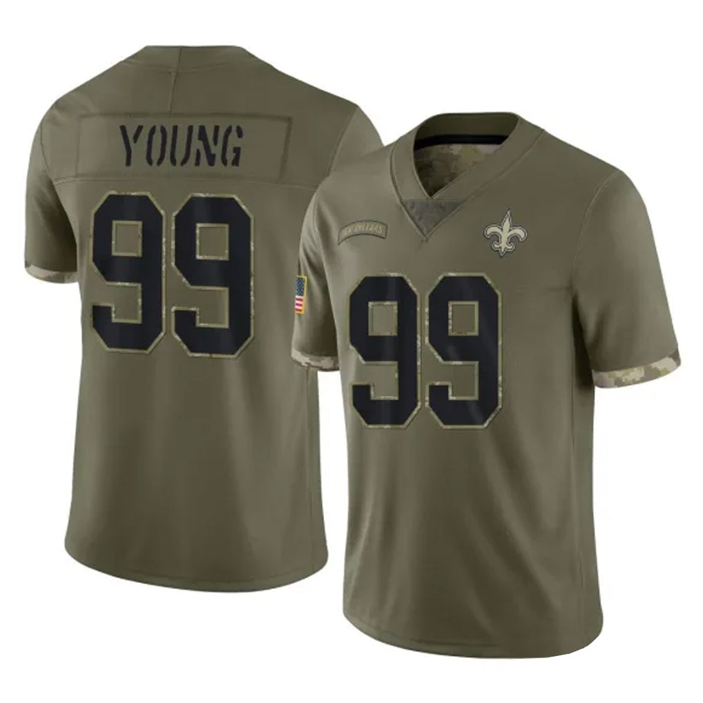Pkot NO.Saints #99 Chase Young Player Olive Salute To Service Limited Stitched Jerseys