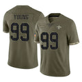 Pkot NO.Saints #99 Chase Young Player Olive Salute To Service Limited Stitched Jerseys