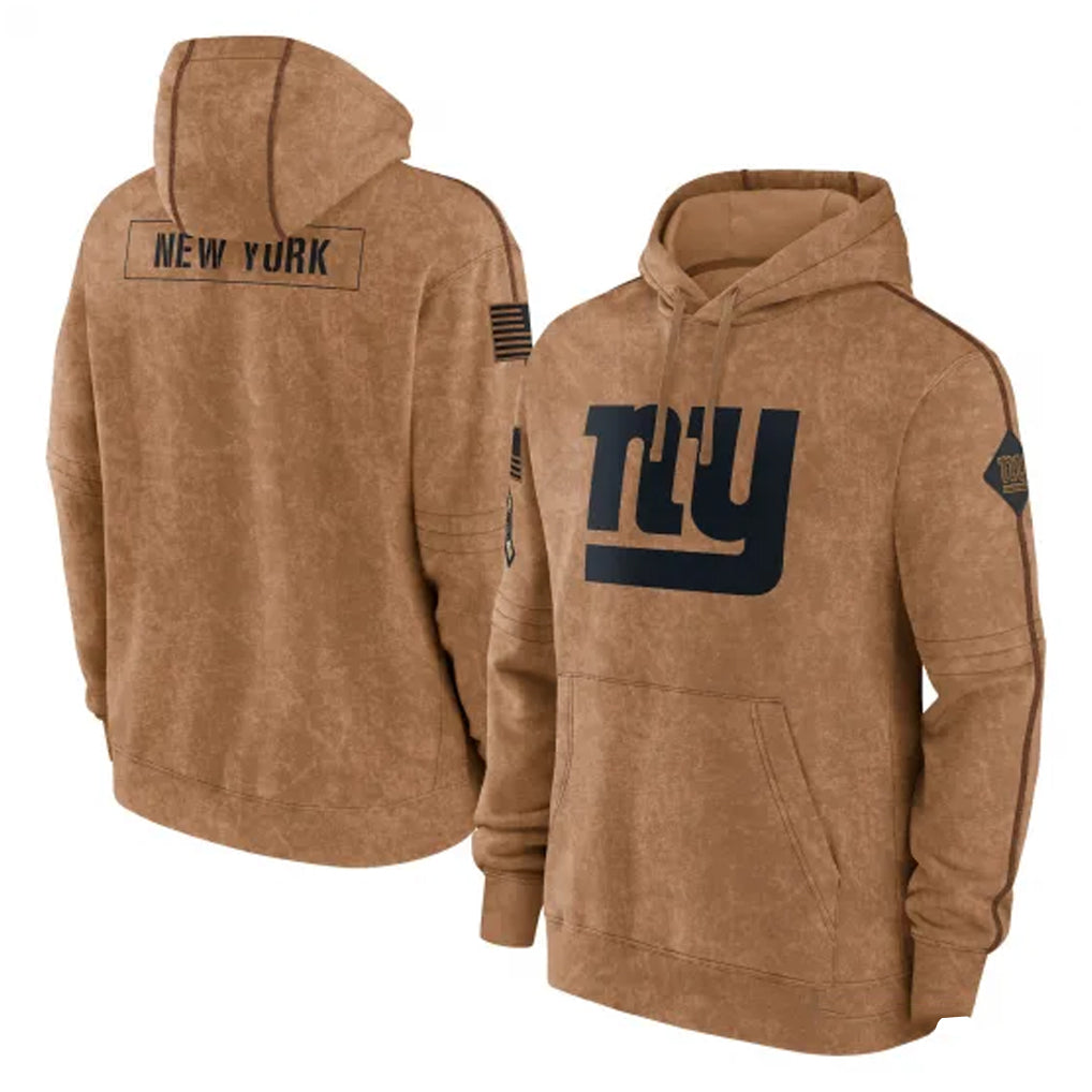 Pkot NY.Giants Brown Salute to Service Pullover Hoodies Limited Game Blank Player Stitched Jerseys