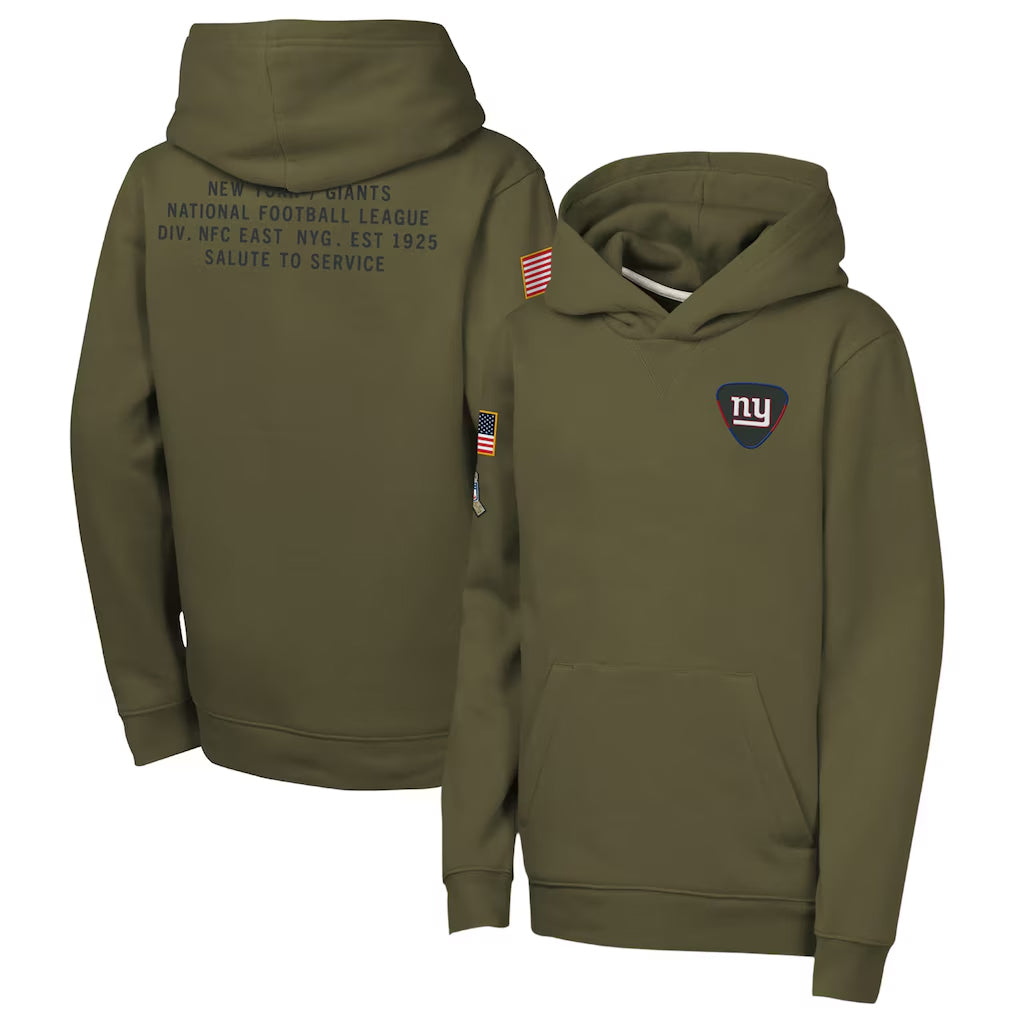 Pkot NY.Giants Olive Salute to Service Pullover Hoodies Limited Blank Player Stitched Jerseys