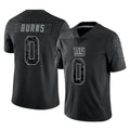 Pkot NY.Giants #0 Brian Burns Player Black Limited Reflective Home Game Stitched Jerseys