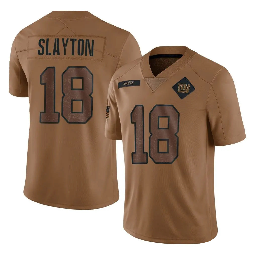 Pkot NY.Giants #18 Darius Slayton Player Brown Salute To Service Limited Stitched Jerseys