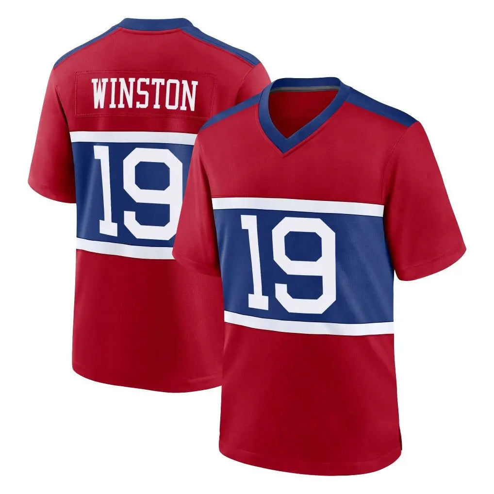 Pkot NY.Giants #19 Jameis Winston Player Red Century Home Game Stitched Jerseys