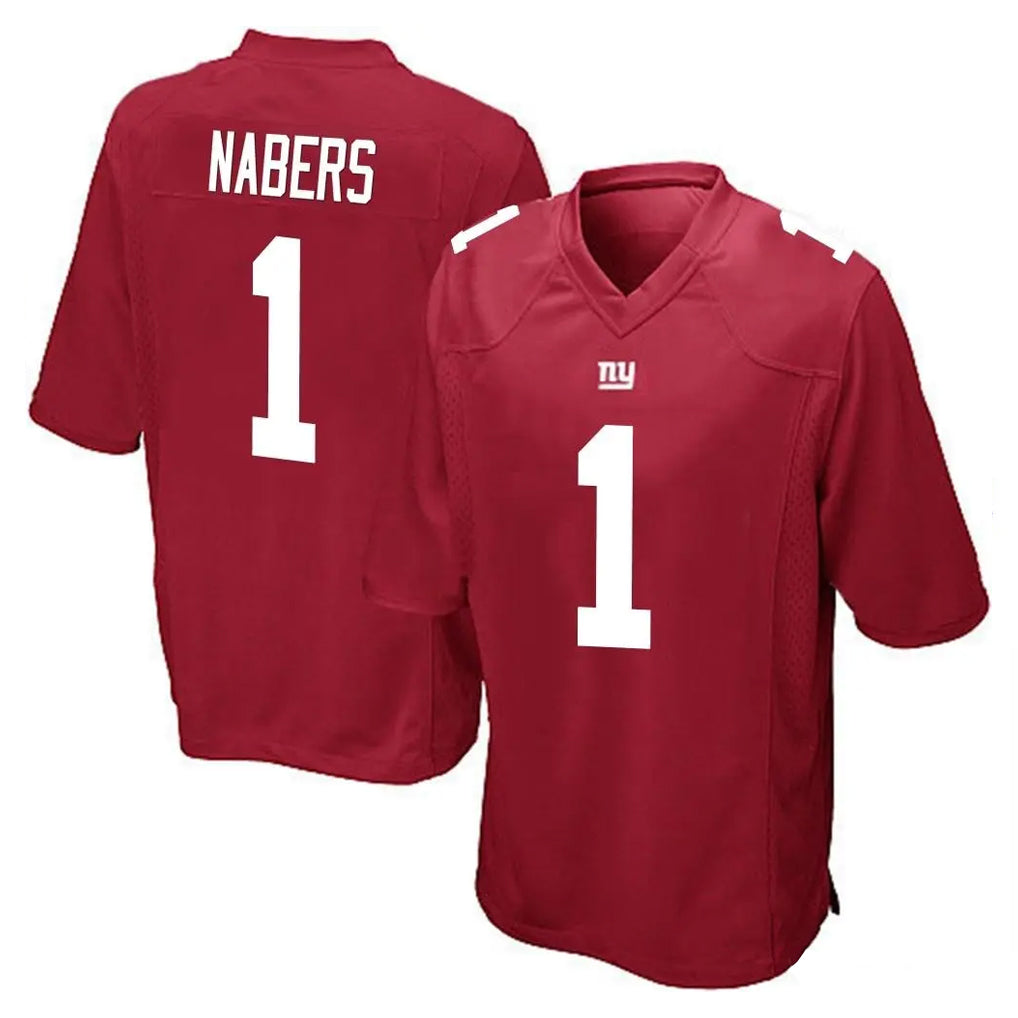 Pkot NY.Giants #1 Malik Nabers Player Red Home Game Stitched Jerseys