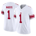 Pkot NY.Giants #1 Malik Nabers Player White Limited Vapor F.U.S.E. Home Game Stitched Jerseys