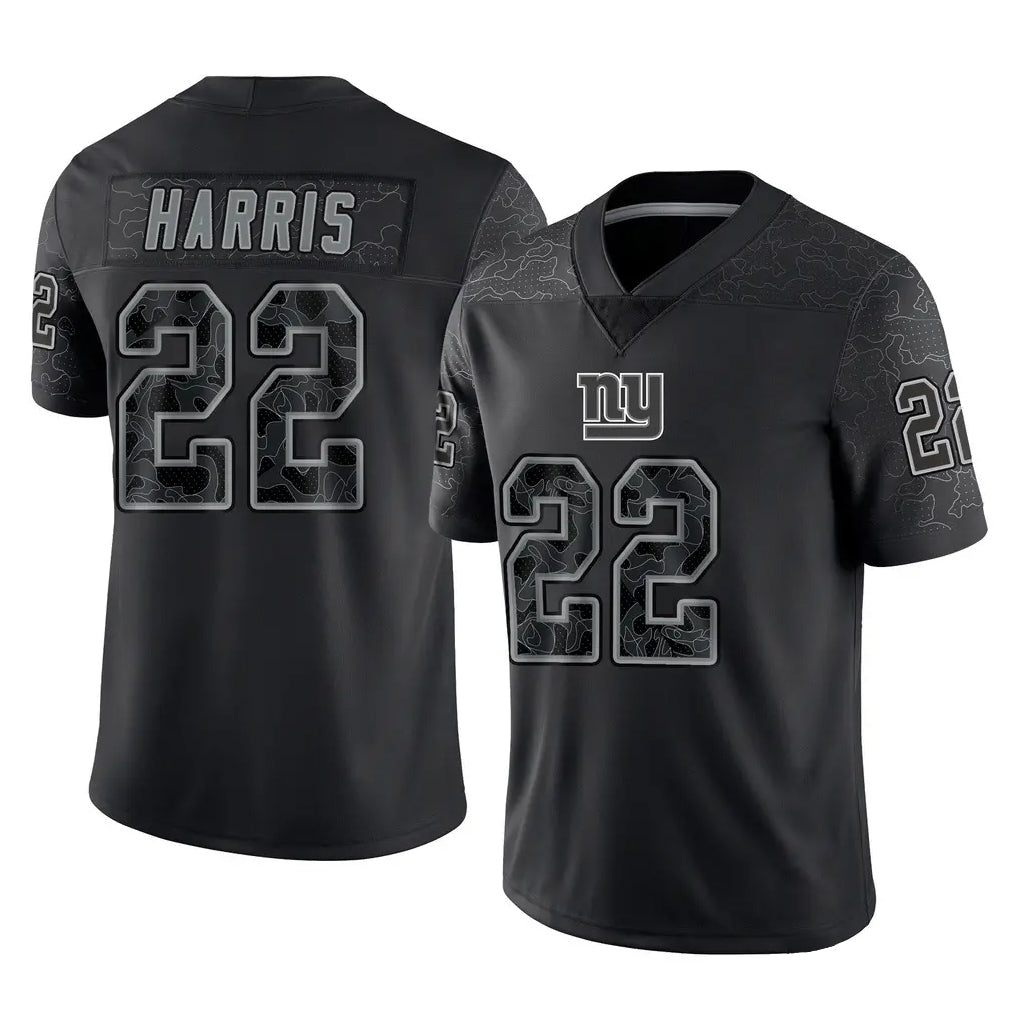 Pkot NY.Giants #22 Najee Harris Player Black Limited Reflective Home Game Stitched Jerseys