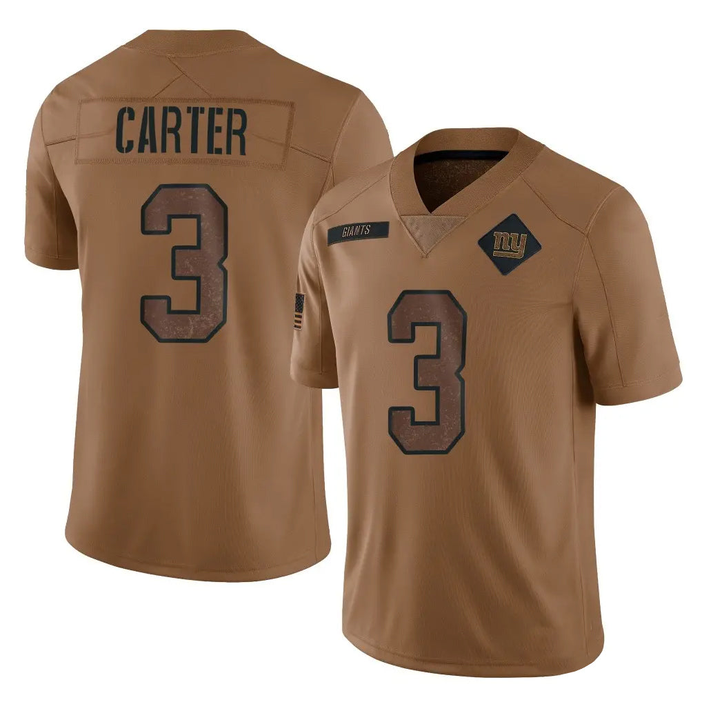 Pkot NY.Giants #3 Abdul Carter Player Brown Salute To Service Limited Stitched Jerseys