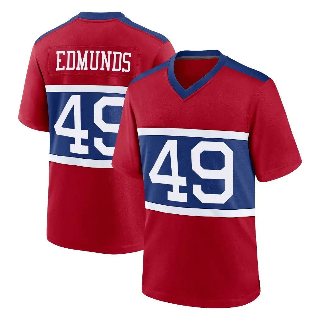 Pkot NY.Giants #49 Tremaine Edmunds Player Red Century Home Game Stitched Jerseys
