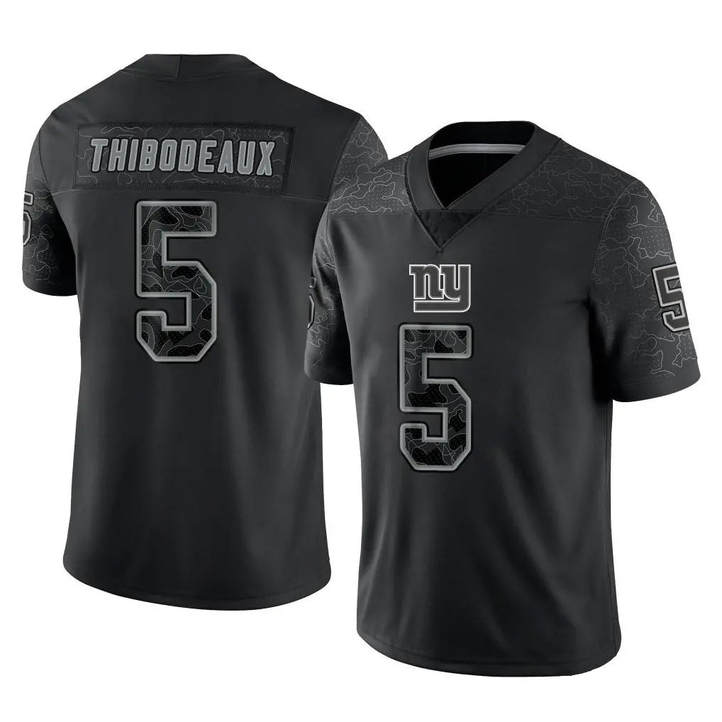 Pkot NY.Giants #5 Kayvon Thibodeaux Player Black Limited Reflective Home Game Stitched Jerseys
