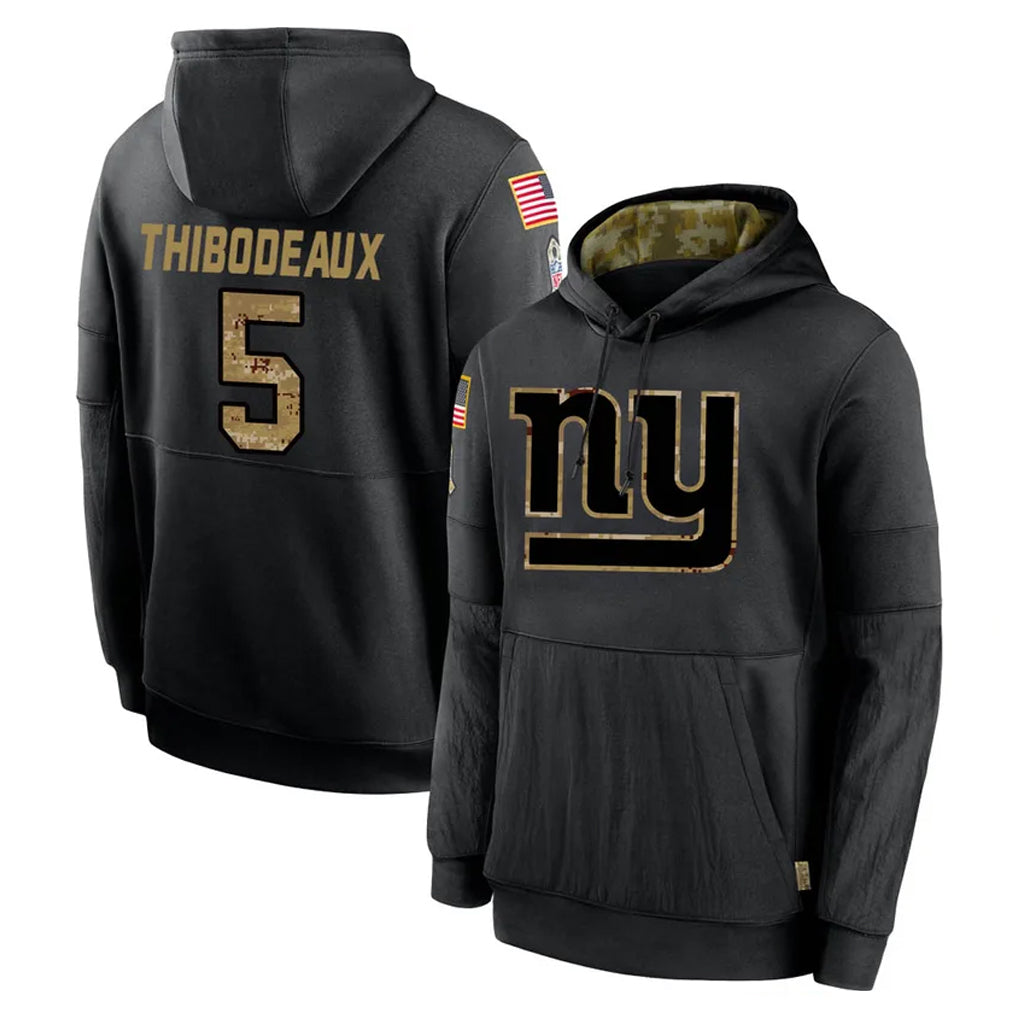 Pkot NY.Giants #5 Kayvon Thibodeaux Player Black Salute to Service Hoodies Limited Game Stitched Jerseys