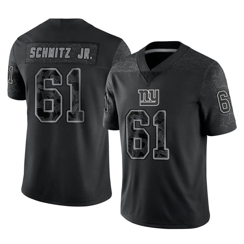 Pkot NY.Giants #61 John Michael Schmitz Jr. Player Black Limited Reflective Home Game Stitched Jerseys