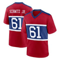 Pkot NY.Giants #61 John Michael Schmitz Jr. Player Red Century Home Game Stitched Jerseys