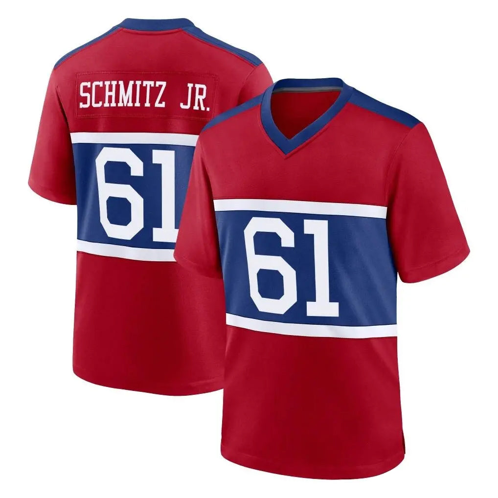Pkot NY.Giants #61 John Michael Schmitz Jr. Player Red Century Home Game Stitched Jerseys