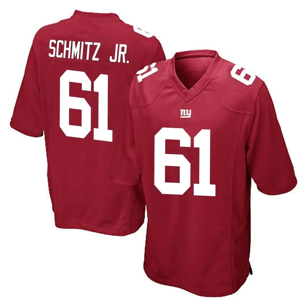 Pkot NY.Giants #61 John Michael Schmitz Jr. Player Red Home Game Stitched Jerseys