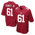 Pkot NY.Giants #61 John Michael Schmitz Jr. Player Red Home Game Stitched Jerseys