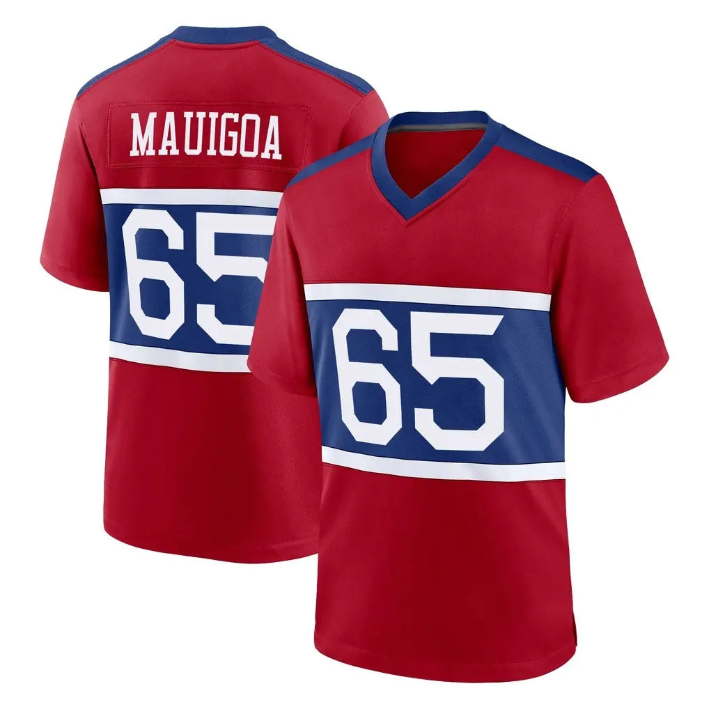 Pkot NY.Giants #65 Francis Mauigoa Player Red Century Home Game Stitched Jerseys