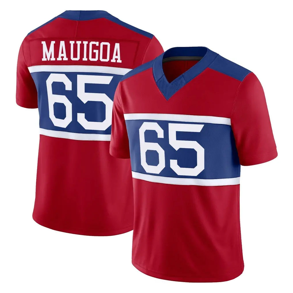 Pkot NY.Giants #65 Francis Mauigoa Player Red Century Vapor F.U.S.E. Home Game Stitched Jerseys