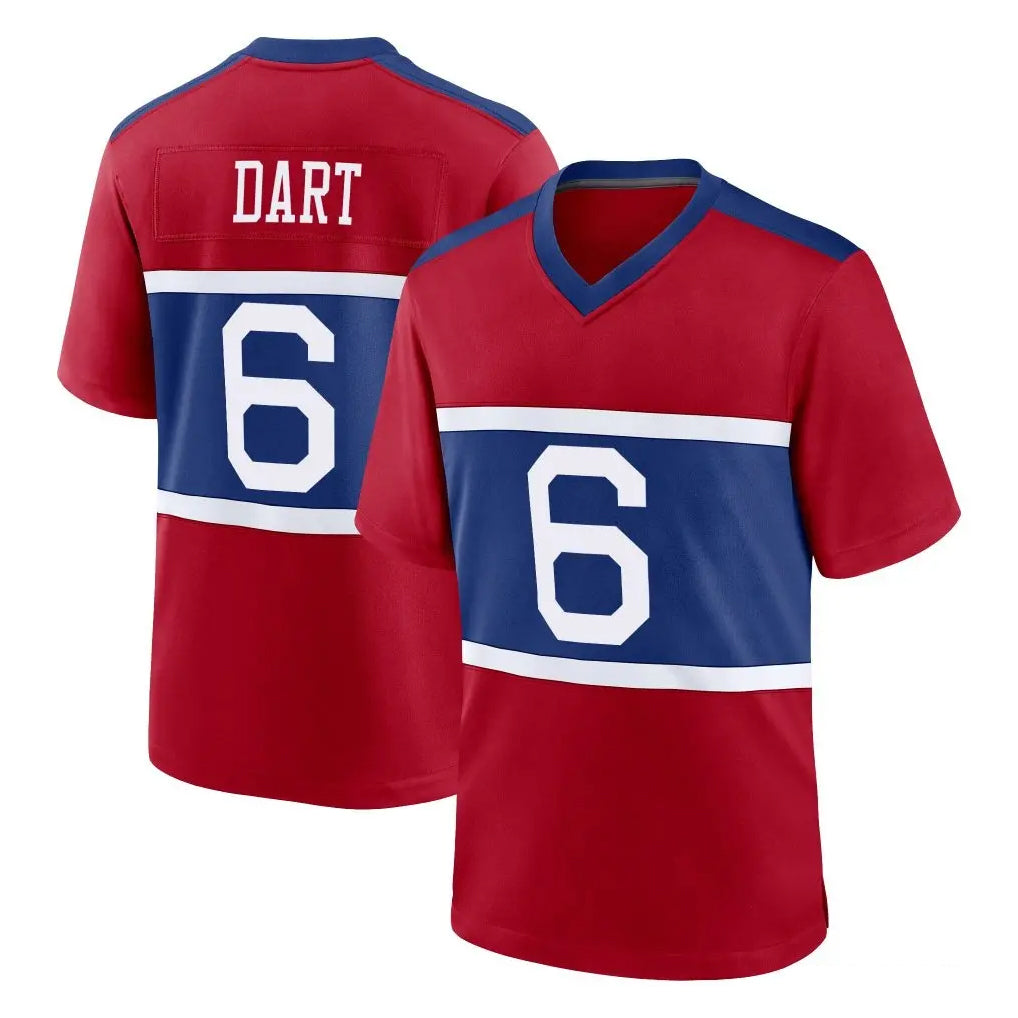 Pkot NY.Giants #6 Jaxson Dart Player Red Century Home Game Stitched Jerseys