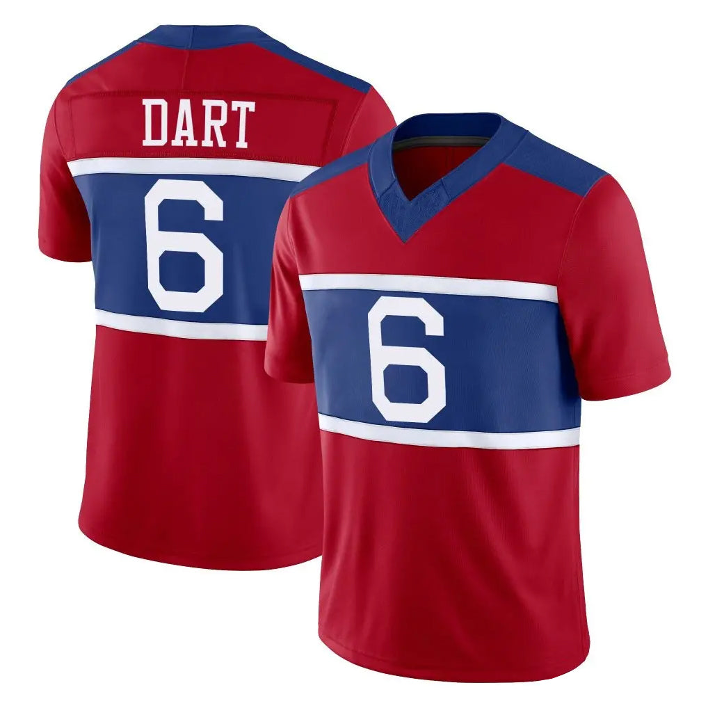 Pkot NY.Giants #6 Jaxson Dart Player Red Century Vapor F.U.S.E. Home Game Stitched Jerseys
