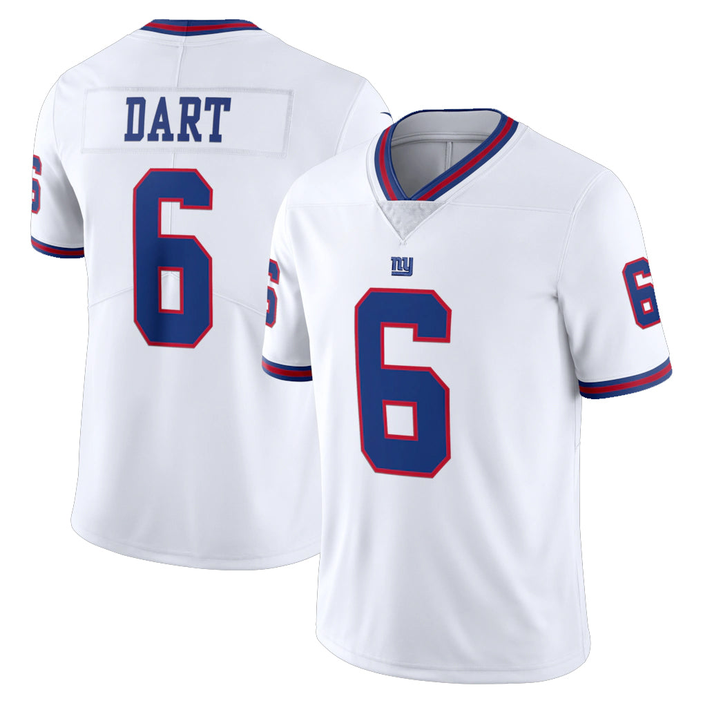 Pkot NY.Giants #6 Jaxson Dart Player White Color Rush Home Game Stitched Jerseys