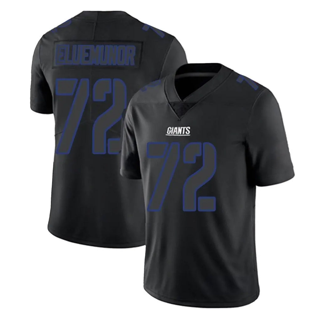 Pkot NY.Giants #72 Jermaine Eluemunor Player Black Impact Limited Home Game Stitched Jerseys