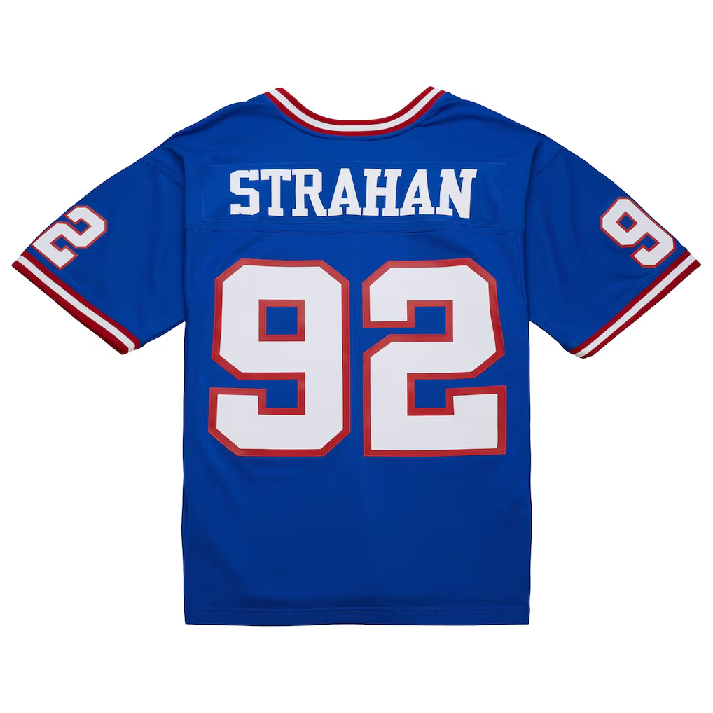 Pkot NY.Giants #92 Michael Strahan Mitchell & Ness Royal Big & Tall 1993 Retired Player Replica Puhic Stitched Jerseys