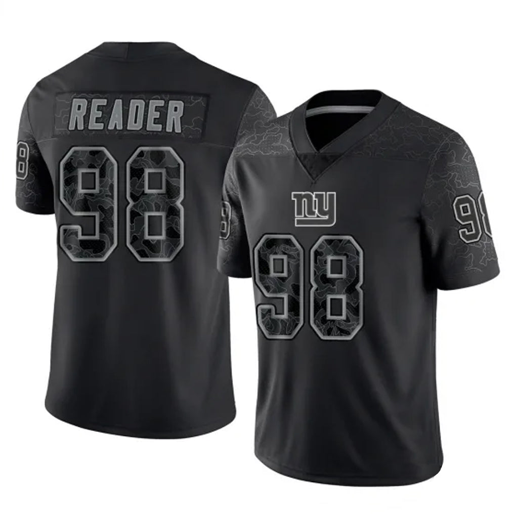 Pkot NY.Giants #98 DJ Reader Player Black Limited Reflective Home Game Stitched Jerseys
