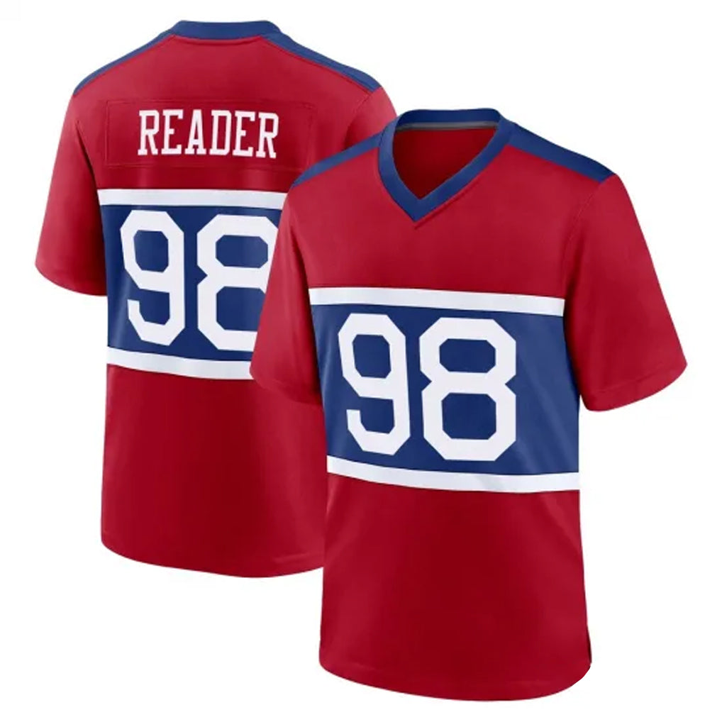 Pkot NY.Giants #98 DJ Reader Player Red Century Home Game Stitched Jerseys