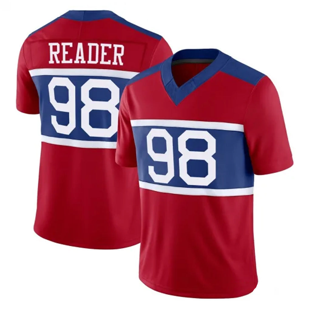 Pkot NY.Giants #98 DJ Reader Player Red Century Vapor F.U.S.E. Home Game Stitched Jerseys