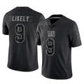 Pkot NY.Giants #9 Lsaiah Likely Player Black Limited Reflective Home Game Stitched Jerseys