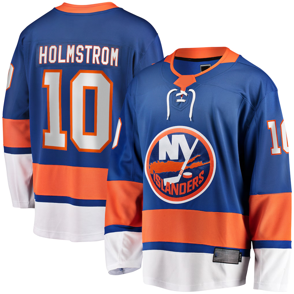 Pkot NY.Islanders #10 Simon Holmstrom Blue Home Premier Breakaway Player Jerseys