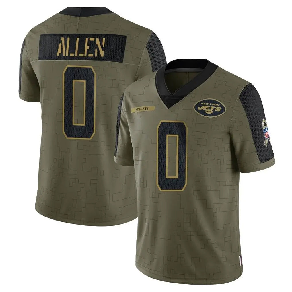 Pkot NY.Jets #0 Braelon Allen Player Olive Salute To Service Limited Game Stitched Jerseys