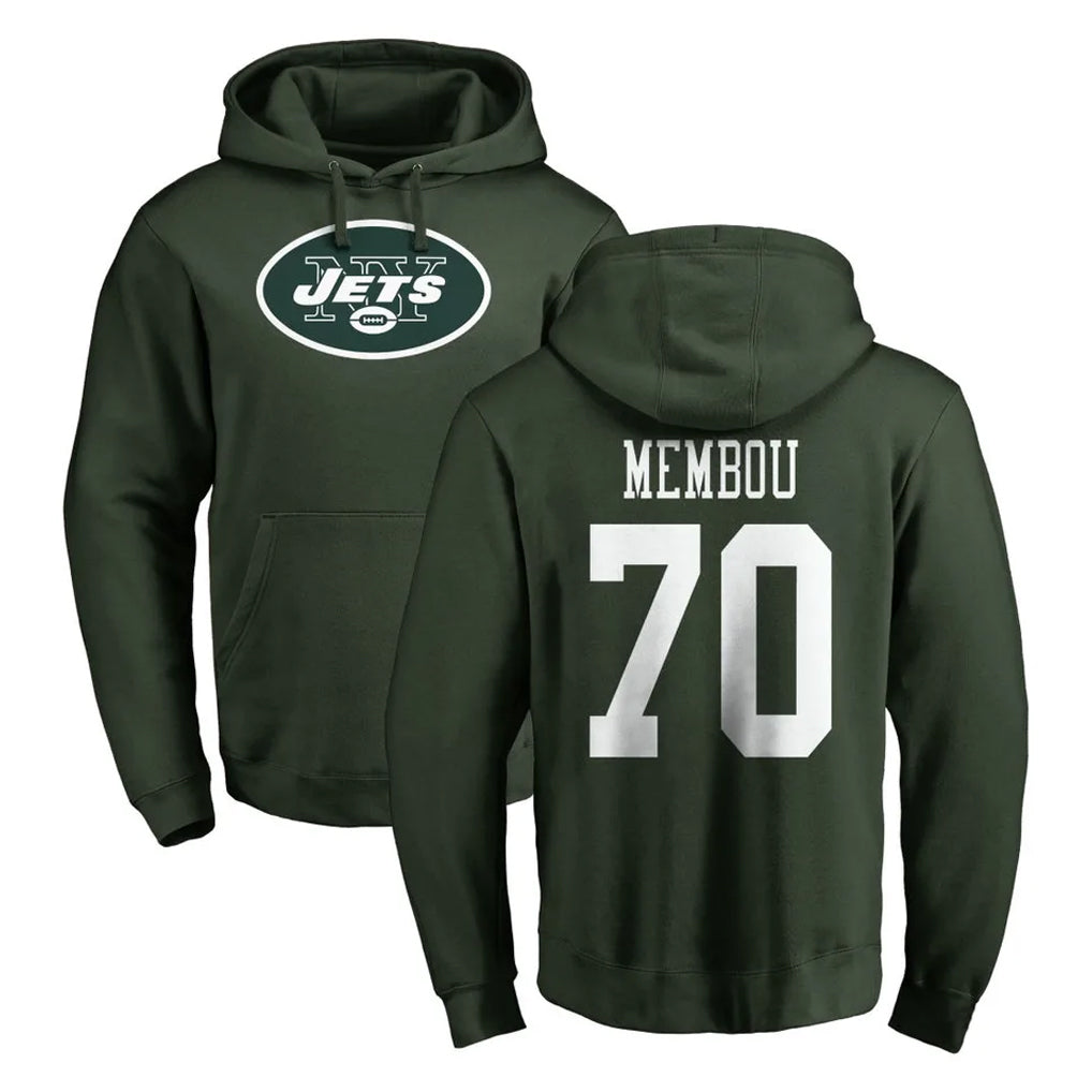 Pkot NY.Jets #70 Armand Membou Player Green LOGO Pullover Hoodies Limited Game Stitched Jerseys