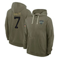 Pkot NY.Jets #7 Geno Smith Player Olive Salute to Service Pullover Hoodies Limited Stitched Jerseys