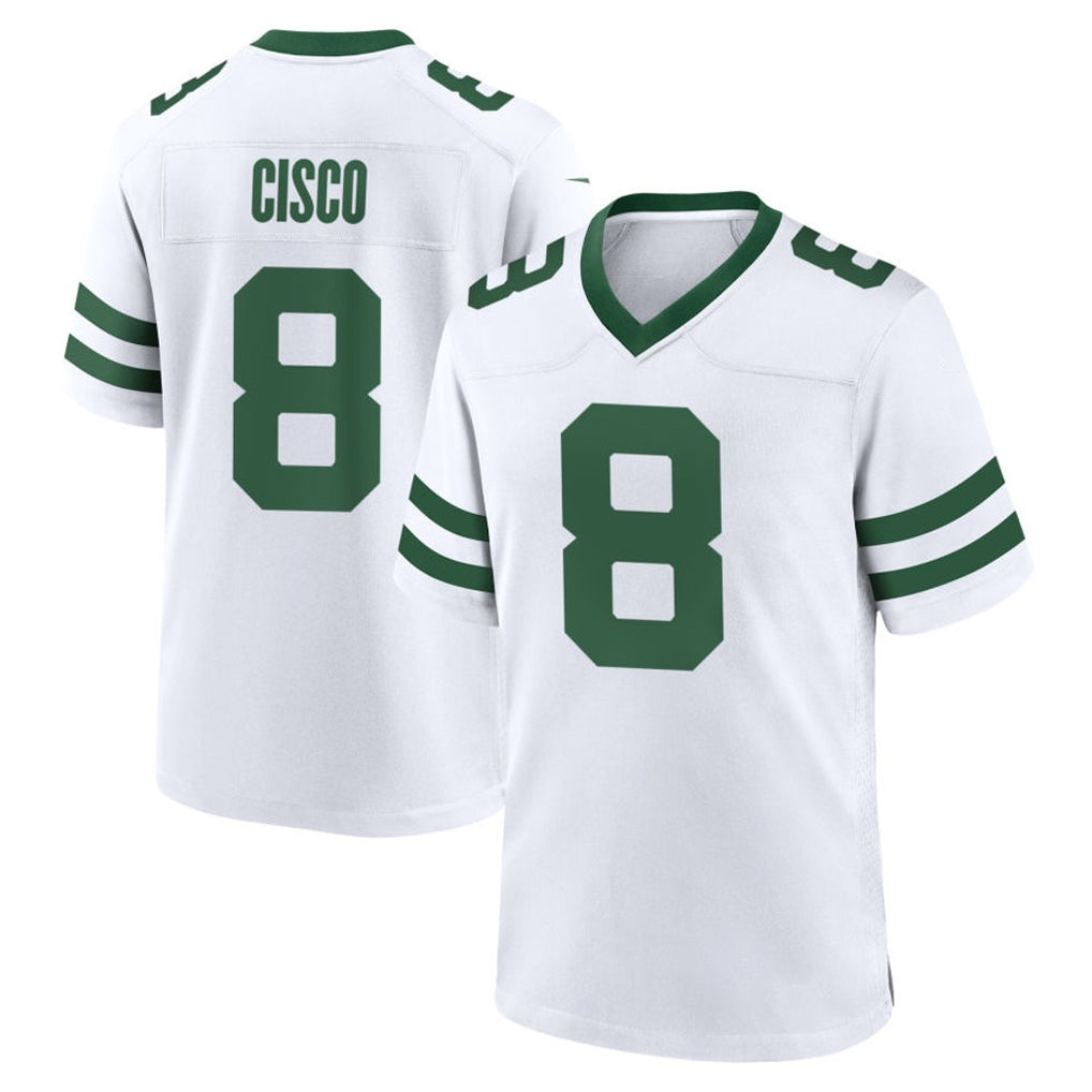 Pkot NY.Jets #8 Andre Cisco Player White Legacy Home Game Stitched Jerseys