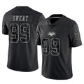 Pkot NY.Jets #99 T'Vondre Sweat Player Stealth Black Limited Reflective Home Game Stitched Jerseys