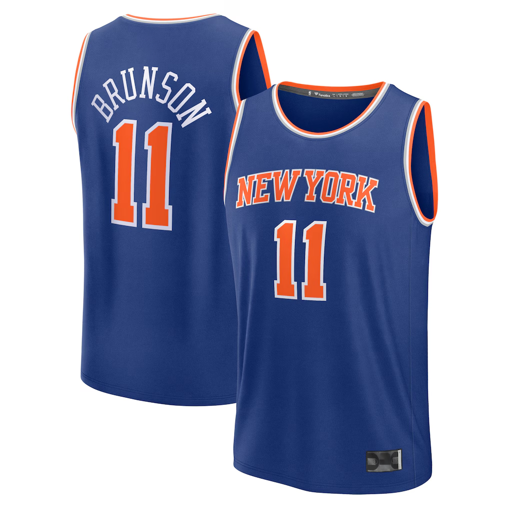 Pkot NY.Knicks #11 Jalen Brunson  Blue Fast Break Replica Player Jerseys - Icon Edition